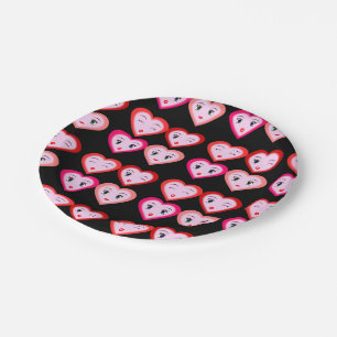 Heart Emoji Emoticons Fashion Paper Plate