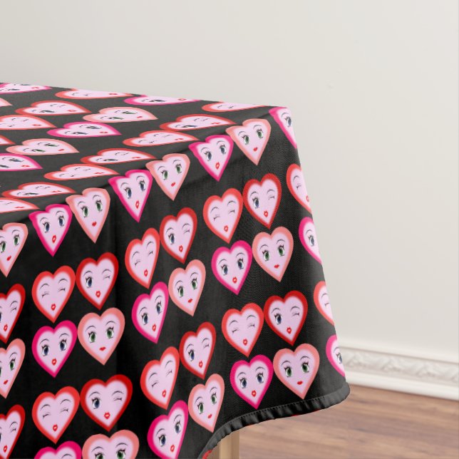 Heart Emoji Emoticons Fashion Tablecloth (In Situ)