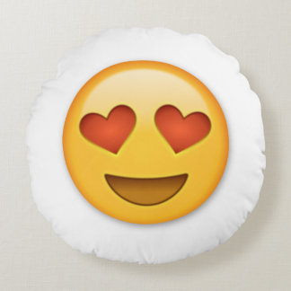 Heart Emoji Round Cushion
