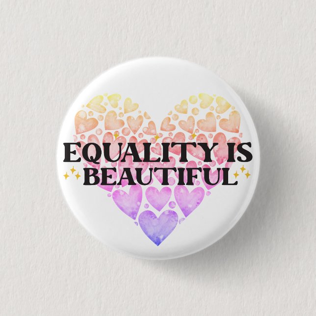 Heart Equality  3 Cm Round Badge (Front)
