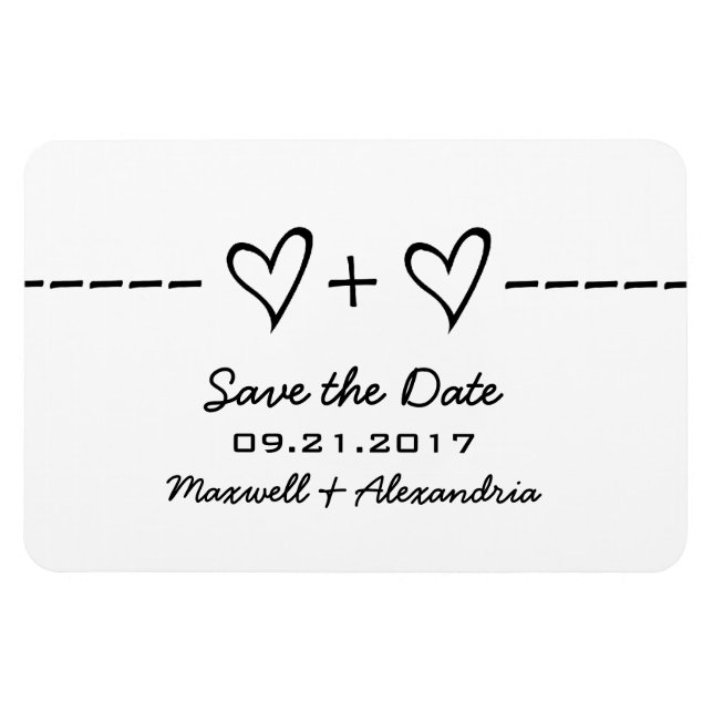 Heart Equation Save the Date Magnet, Ebony Magnet (Horizontal)