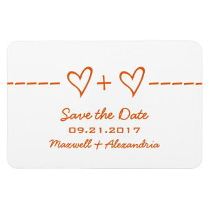 Heart Equation Save the Date Magnet, Orange Magnet