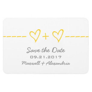 Heart Equation Save the Date Magnet, Yellow Magnet