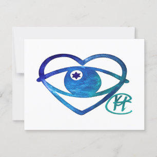 Heart Evil Eye Pop Art Postcard