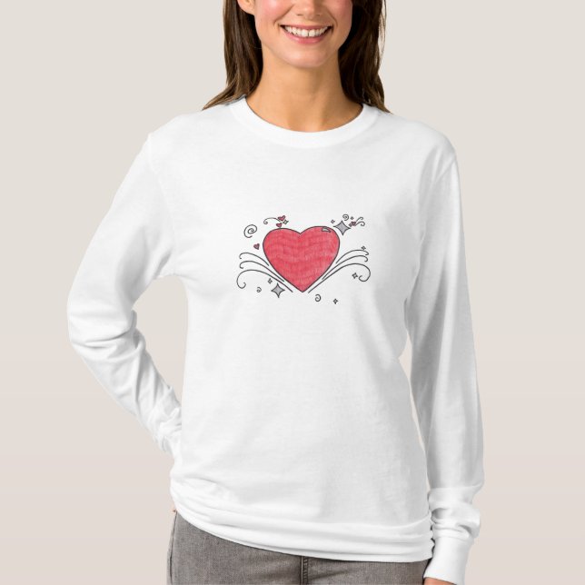 Heart Explosion Women's/Junior's Long Sleeve Tee (Front)