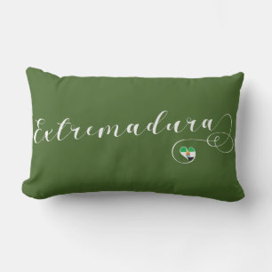 Heart Extremadura Flag, Estremaúra, Spain Lumbar Cushion