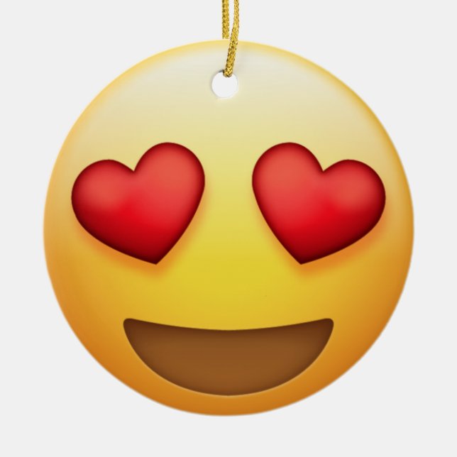 Heart Eye and Kiss Emoji Ornament (Front)
