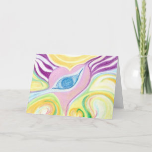Heart Eye Art Design Greeting Card front and back