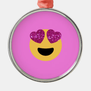 heart eye emoji metal tree decoration