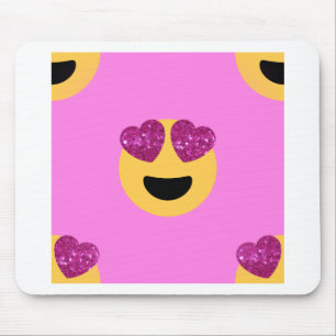 heart eye emoji mouse mat