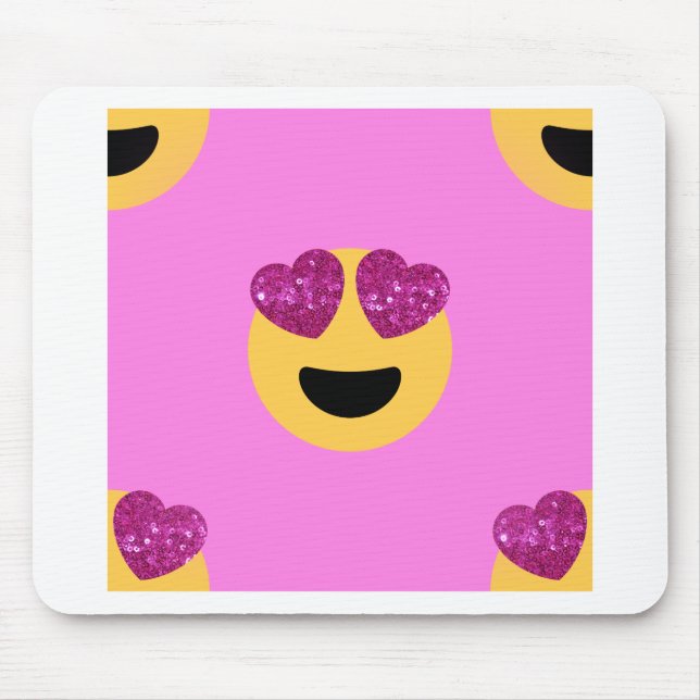 heart eye emoji mouse mat (Front)