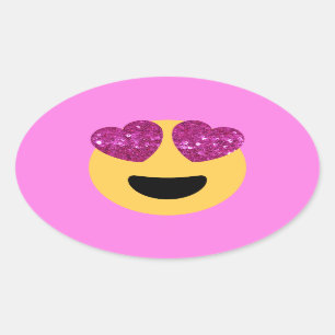 heart eye emoji oval sticker