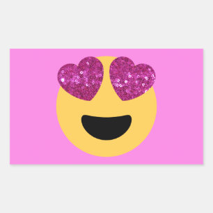 heart eye emoji rectangular sticker