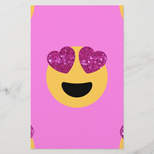 heart eye emoji stationery (Front)