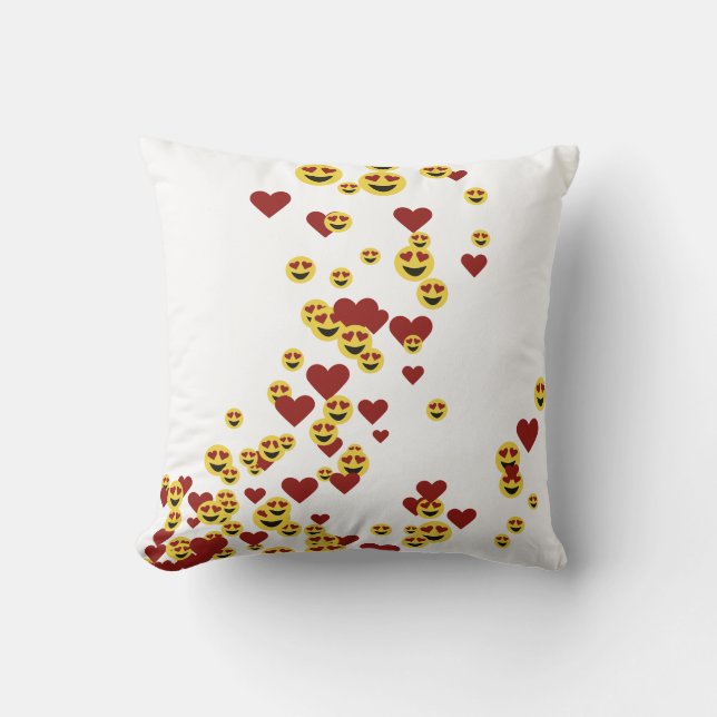 Heart Eye Emoji Throw Pillow (Front)