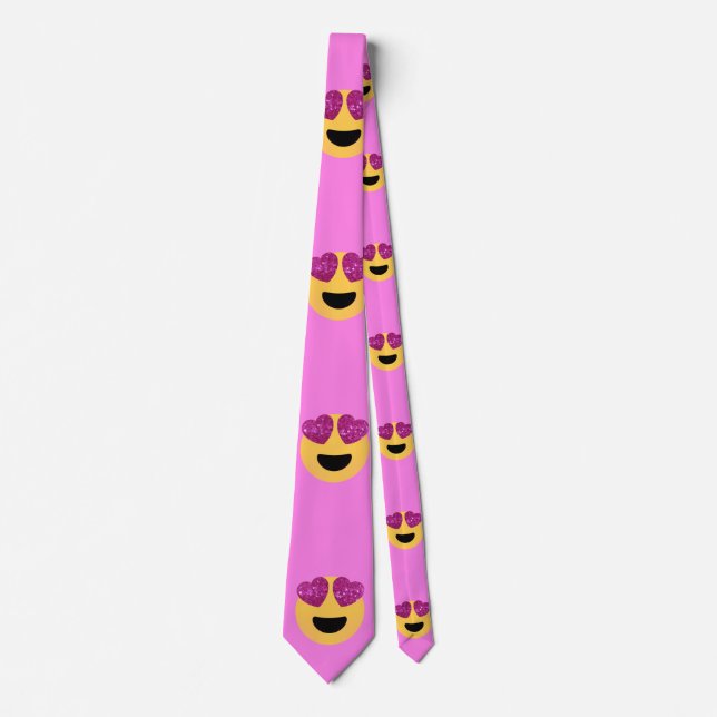 heart eye emoji tie (Front)
