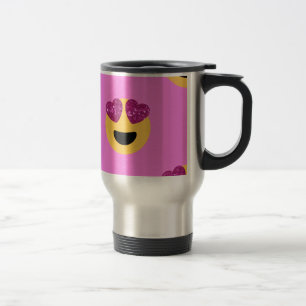 heart eye emoji travel mug