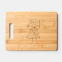 . Heart-Eyed Caped Pride Skeleton Cutting Board