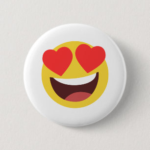 Heart Eyes Emoji 6 Cm Round Badge