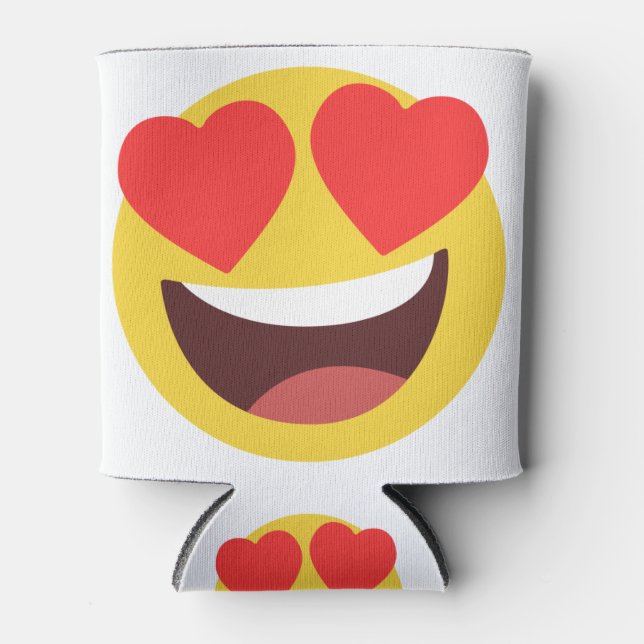 Heart Eyes Emoji Can Cooler (Front)