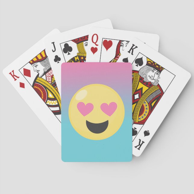 Heart Eyes Emoji Playing Cards (Back)