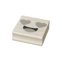 Heart Eyes Emoji Wood Art Stamp