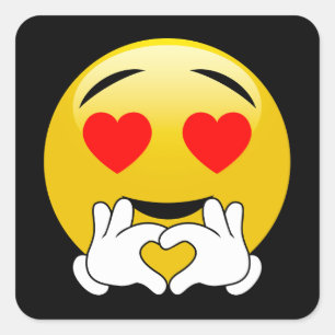 Heart Eyes & Hands Emoji Love Square Sticker