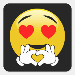 Heart Eyes & Hands Emoji Love Square Sticker