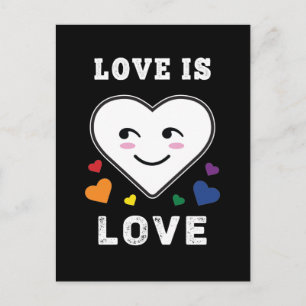 Heart Face Love Is Love LGBTQ Gay Pride Postcard
