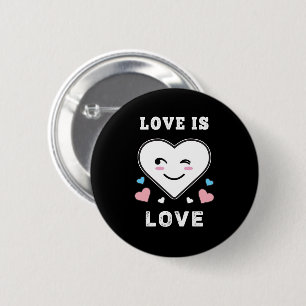Heart Face Love Is Love LGBTQ Transgender Pride 6 Cm Round Badge