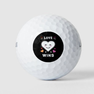 Heart Face Love Wins LGBTQ Lesbian Pride Golf Balls