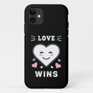 Heart Face Love Wins LGBTQ Transgender Pride iPhone 11 Case