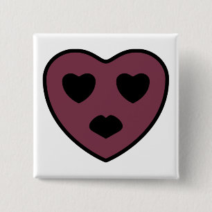 Heart Face Pout 15 Cm Square Badge