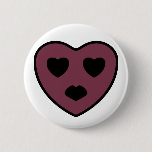 Heart Face Pout 6 Cm Round Badge