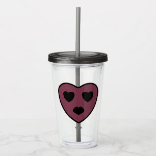 Heart Face Pout Acrylic Tumbler