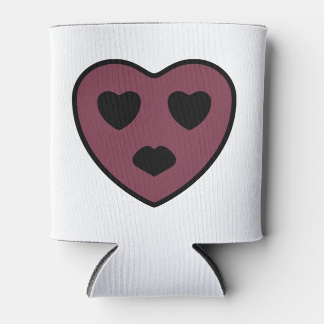 Heart Face Pout Can Cooler (Front)