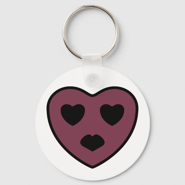 Heart Face Pout Key Ring (Front)