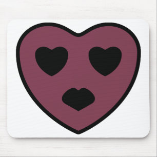 Heart Face Pout Mouse Mat