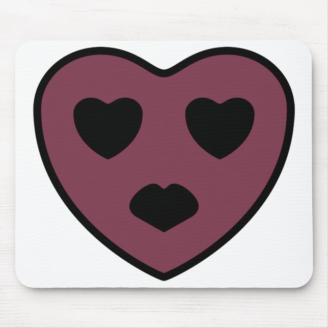 Heart Face Pout Mouse Mat (Front)