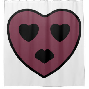 Heart Face Pout Shower Curtain