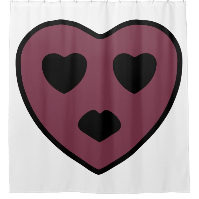 Heart Face Pout Shower Curtain (Front)