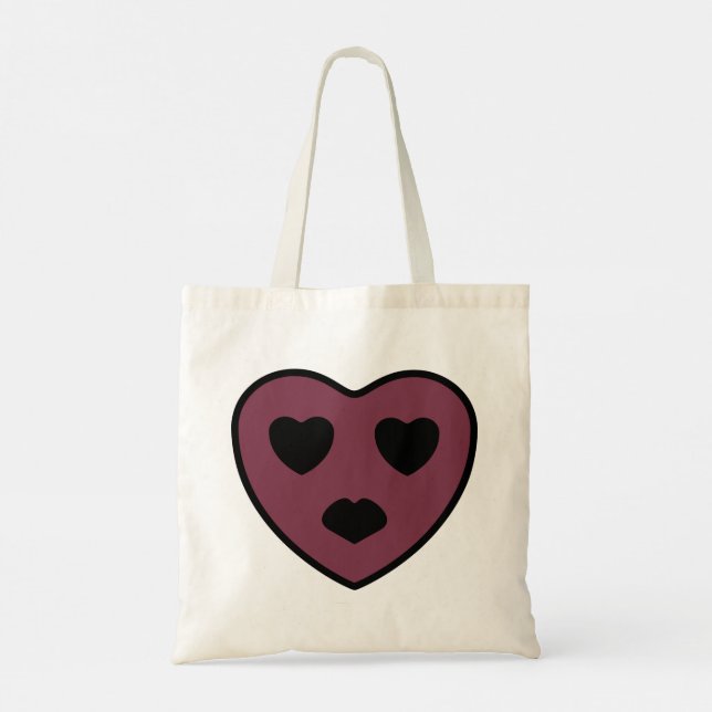 Heart Face Pout Tote Bag (Back)