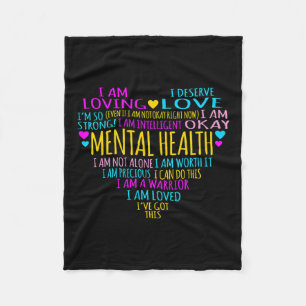 Heart Facts Mental Health Awareness Supporter Grap Fleece Blanket