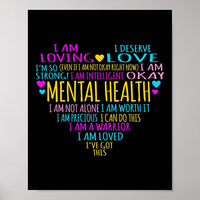 Heart Facts Mental Health Awareness Supporter Grap Poster (Front)