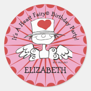 Heart Fairy© Birthday Party! Customised Stickers