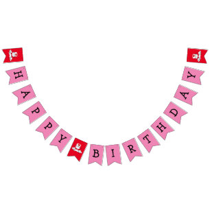 "Heart Fairy" Pink Happy Birthday Bunting Flags