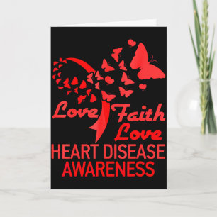 Heart Faith Hope Love Butterfly Heart Disease Awar Card