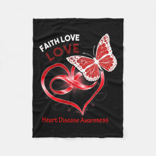 Heart Faith Hope Love Heart Disease Awareness Fleece Blanket