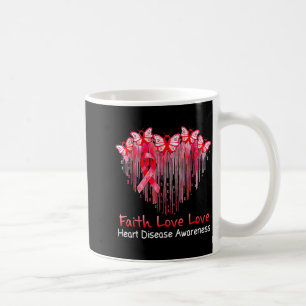 Heart Faith Hope Love Red Heart Disease Butterfly Coffee Mug