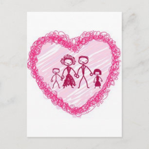 heart  family postcard